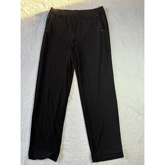 Susan Graver Women's Knit Wide Leg Black Pants A372467 Size M NWOT Stretch Waist - Picture 2 of 11